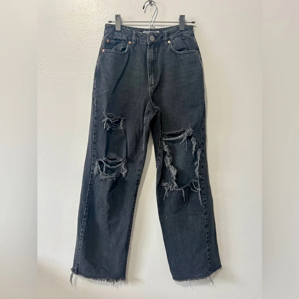 Garage Distressed Grunge Black Street Wide Leg Jean - Size 3/26